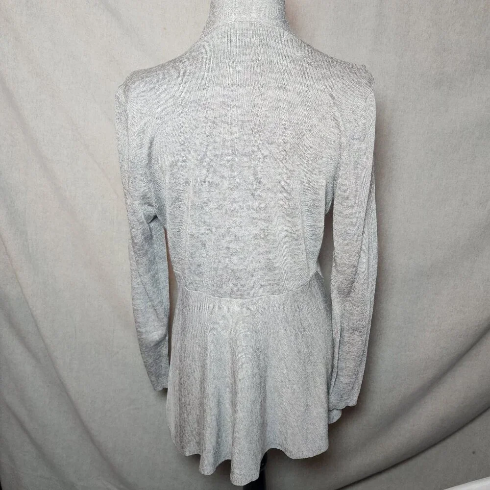 Eileen Fisher Cardigan Sweater Long Sleeve Heather Gray Sz Small Minimalist